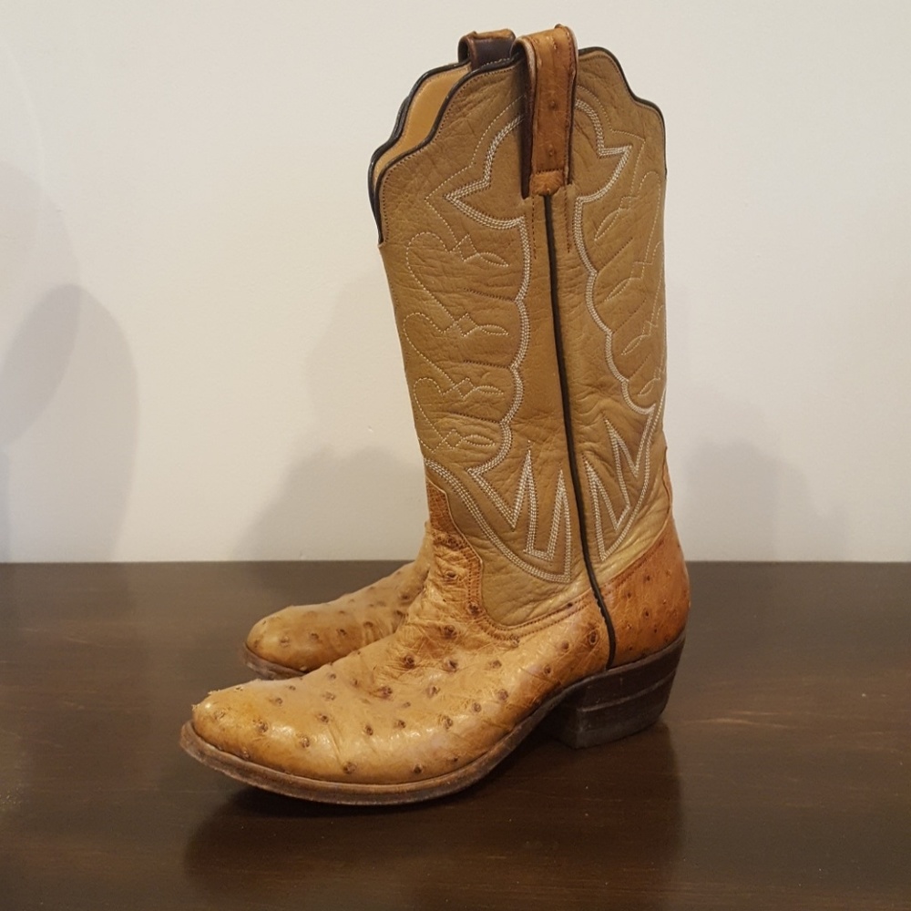 Handmade Custom Ostrich Cowboy Boots size 5.5